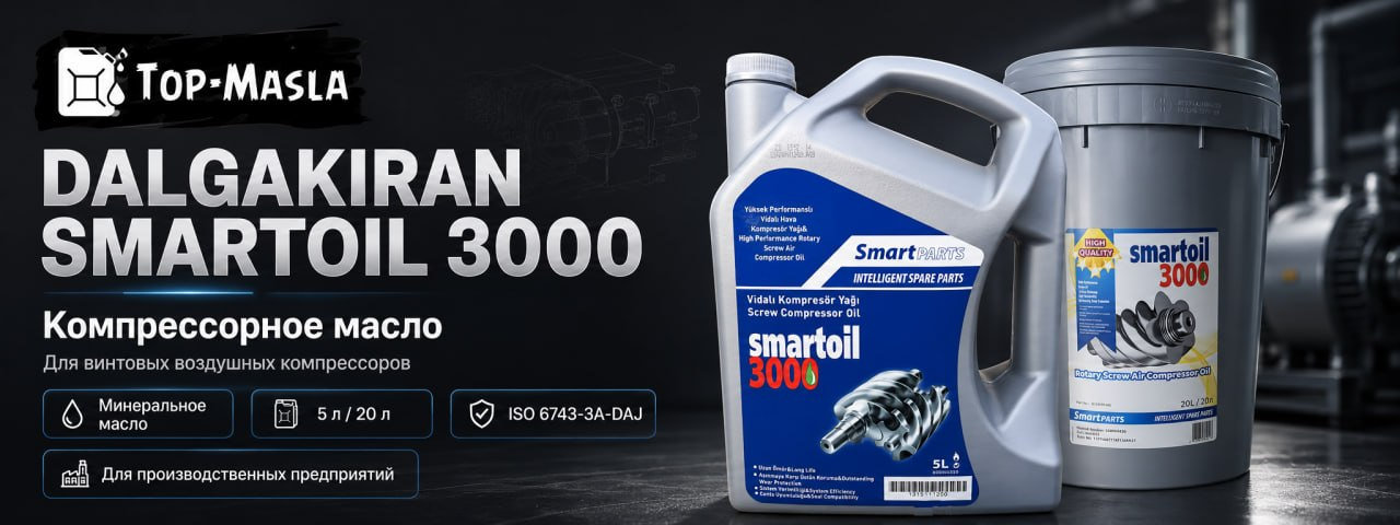 Компрессорное масло Dalgakiran SmartOil 3000 &mdash; минеральное масло ISO VG 46 для винтовых компрессоров