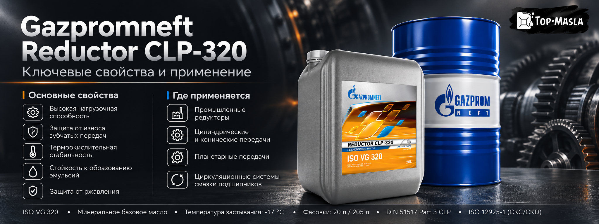 Gazpromneft Reductor CLP-320 характеристики и применение