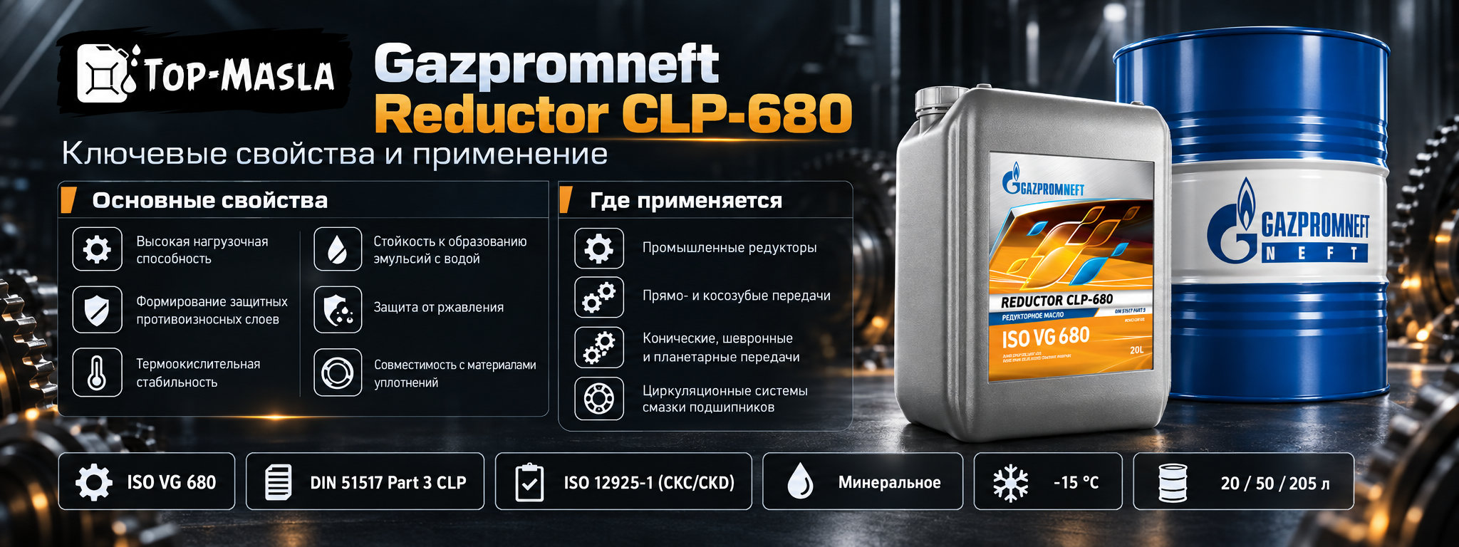 Gazpromneft Reductor CLP-680 характеристики и применение