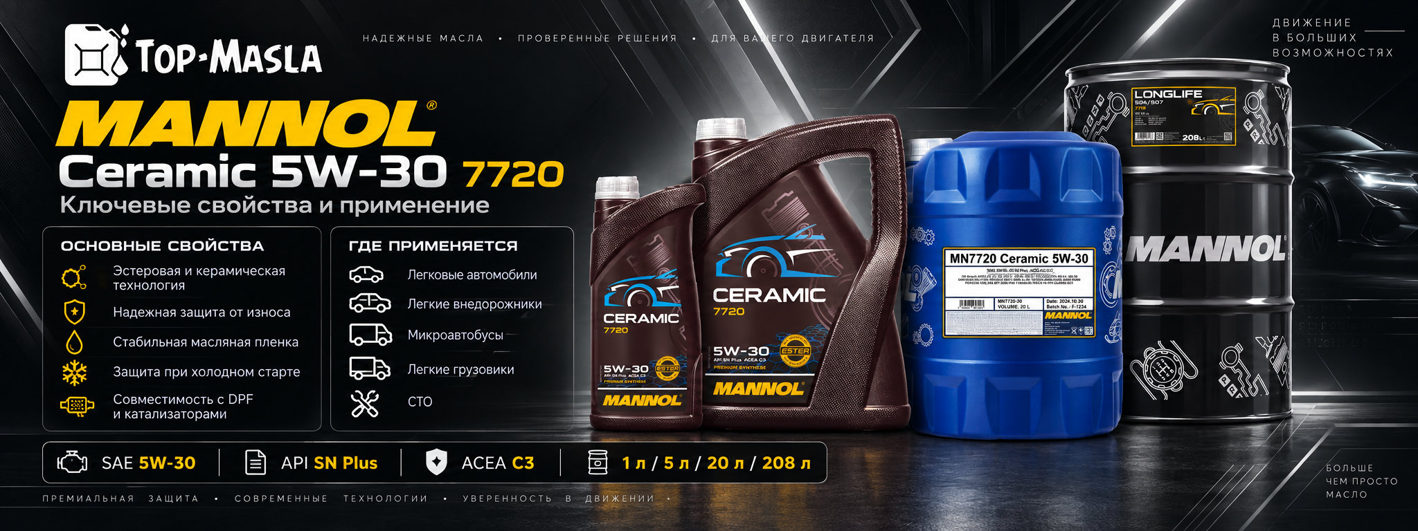 MANNOL Ceramic 5W-30 7720 характеристики и применение