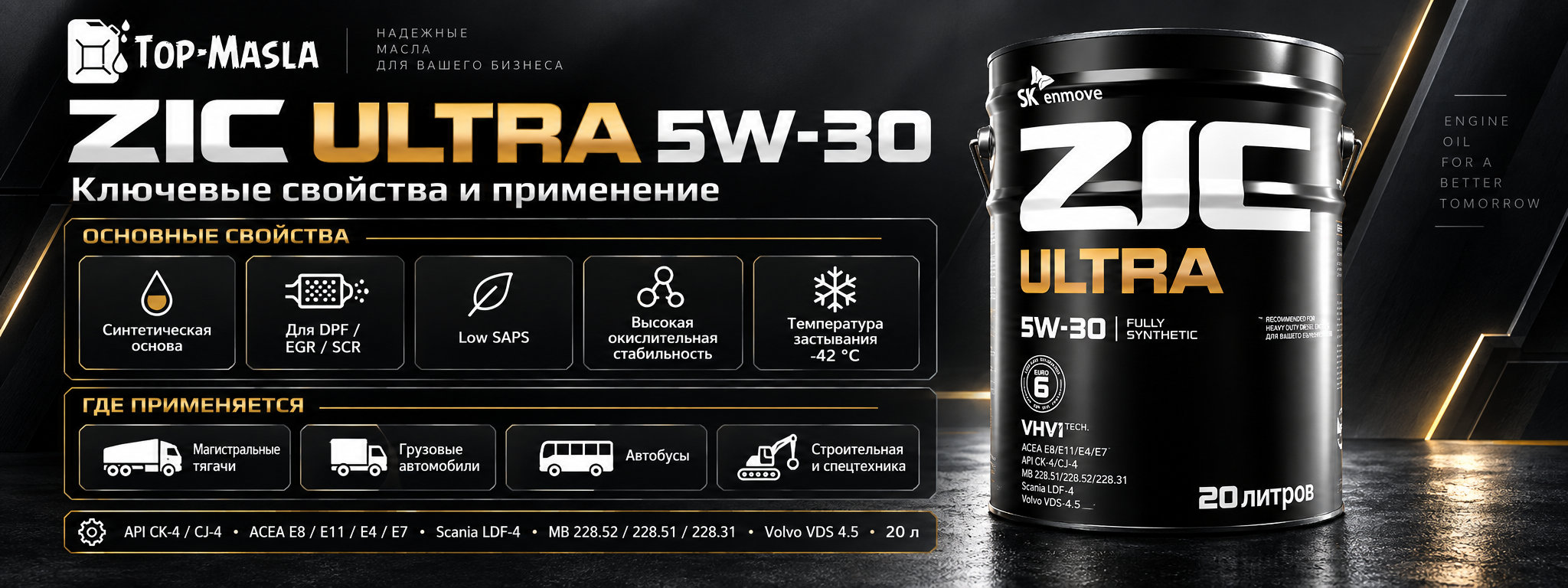ZIC ULTRA 5W-30 характеристики и применение