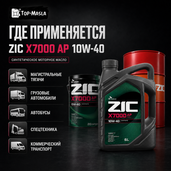 Моторное масло ZIC X7000 AP 10W-40 Моторное масло ZIC X7000 AP 10W-40