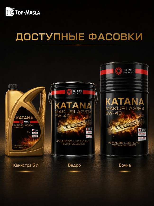 Моторное масло KATANA Makuri A3/B4 5W-40 Моторное масло KATANA Makuri A3/B4 5W-40