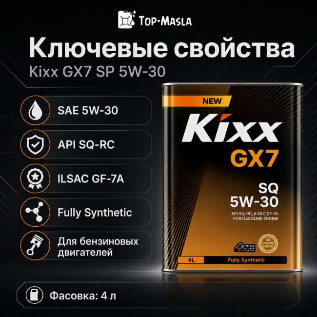 Моторное масло Kixx GX7 SP 5W-30 Моторное масло Kixx GX7 SP 5W-30