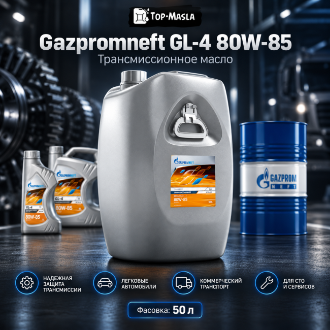 Трансмиссионное масло Gazpromneft GL-4 80W-85 Трансмиссионное масло Gazpromneft GL-4 80W-85