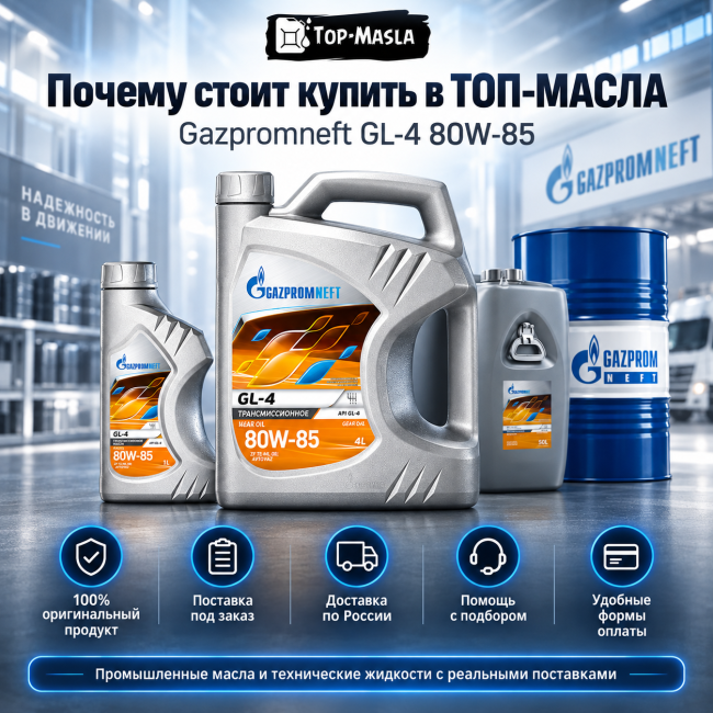 Трансмиссионное масло Gazpromneft GL-4 80W-85 Трансмиссионное масло Gazpromneft GL-4 80W-85