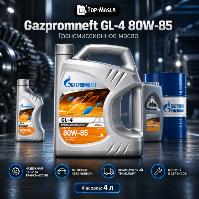 Трансмиссионное масло Gazpromneft GL-4 80W-85 Трансмиссионное масло Gazpromneft GL-4 80W-85