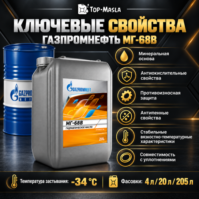 Гидравлическое масло Газпромнефть МГ-68В
