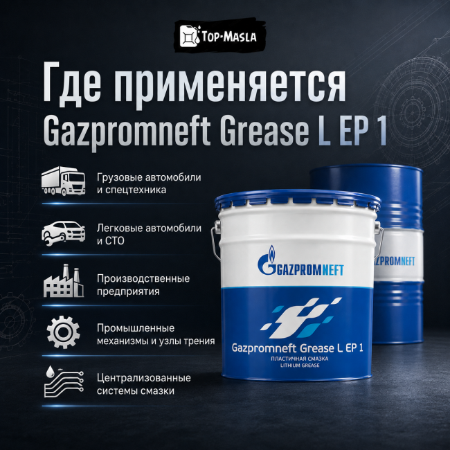 Пластичная смазка Gazpromneft Grease L EP 1 Пластичная смазка Gazpromneft Grease L EP 1