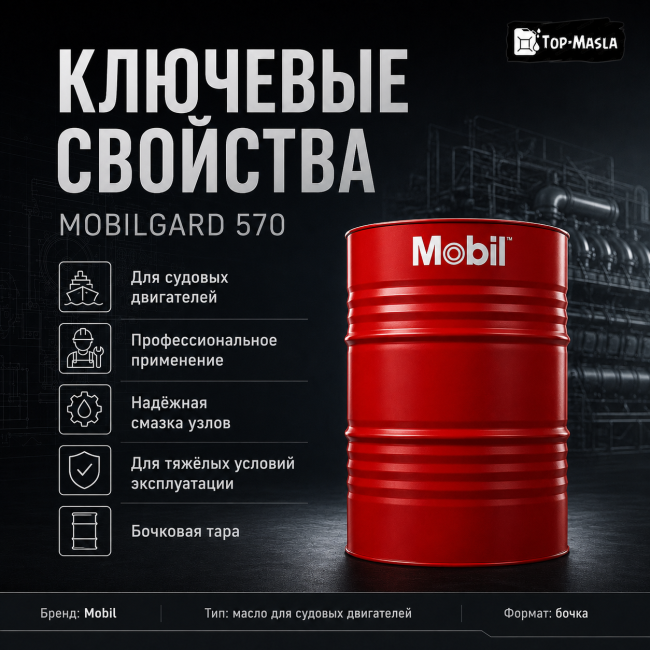 Масло для судовых двигателей Mobilgard 570