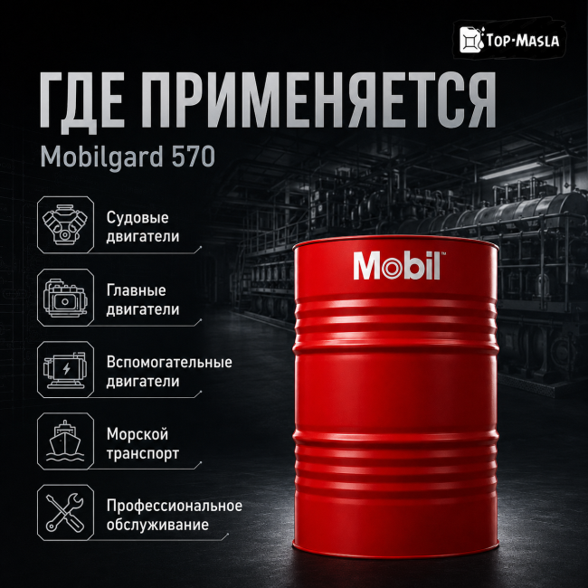 Масло для судовых двигателей Mobilgard 570