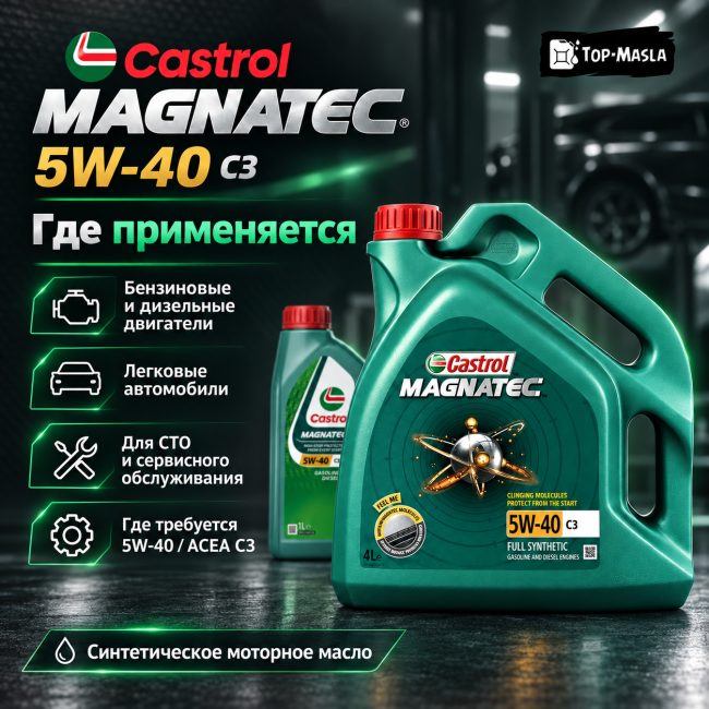 Моторное масло Castrol Magnatec 5W-40 C3 Моторное масло Castrol Magnatec 5W-40 C3