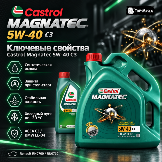 Моторное масло Castrol Magnatec 5W-40 C3 Моторное масло Castrol Magnatec 5W-40 C3