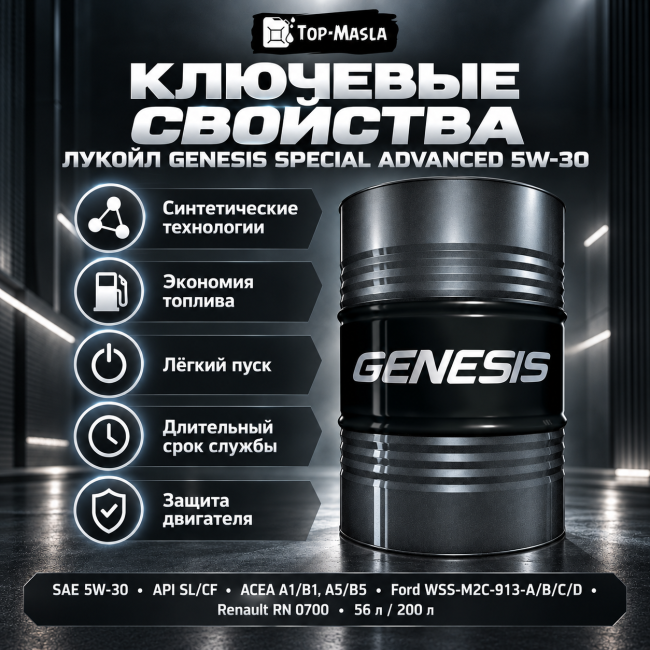 Моторное масло ЛУКОЙЛ GENESIS SPECIAL ADVANCED 5W-30 Моторное масло ЛУКОЙЛ GENESIS SPECIAL ADVANCED 5W-30