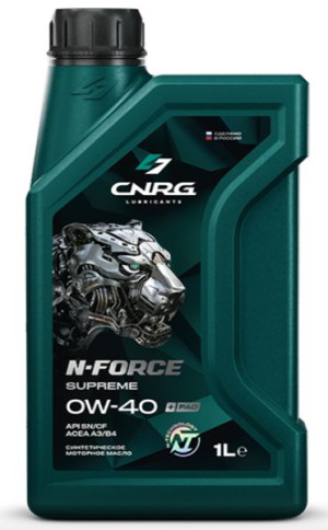 Моторное масло CNRG N-Force Supreme 0W-40 SN/CF, A3/B4 Моторное масло CNRG N-Force Supreme 0W-40 SN/CF, A3/B4