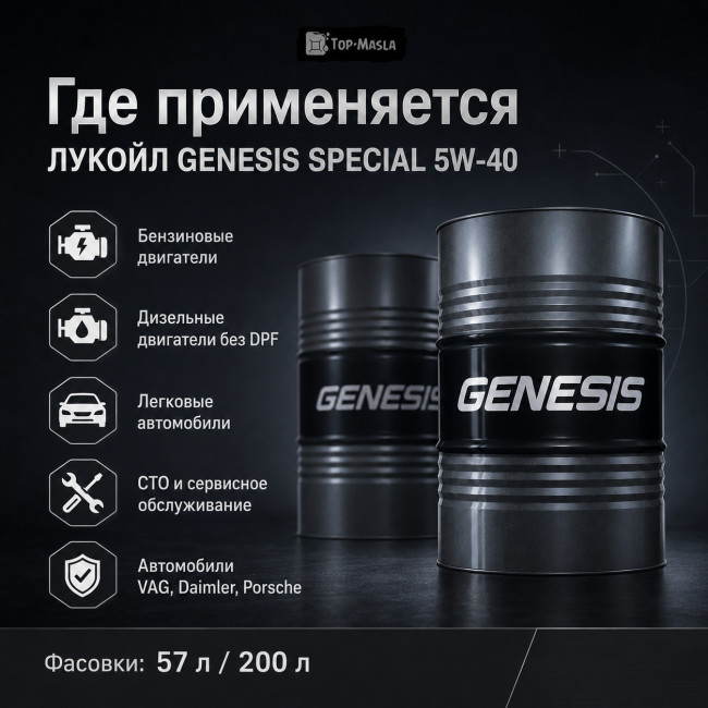 Моторное масло ЛУКОЙЛ GENESIS SPECIAL 5W-40 Моторное масло ЛУКОЙЛ GENESIS SPECIAL 5W-40