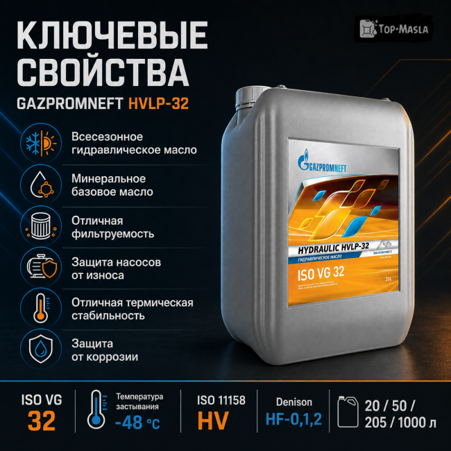 Гидравлическое масло Gazpromneft HVLP-32