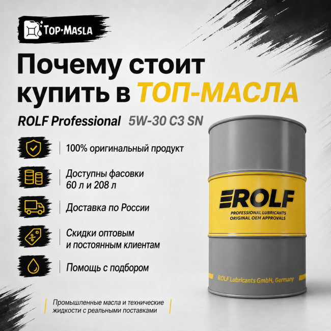 Моторное масло Rolf Professional 5W-30 C3 SN Моторное масло Rolf Professional 5W-30 C3 SN