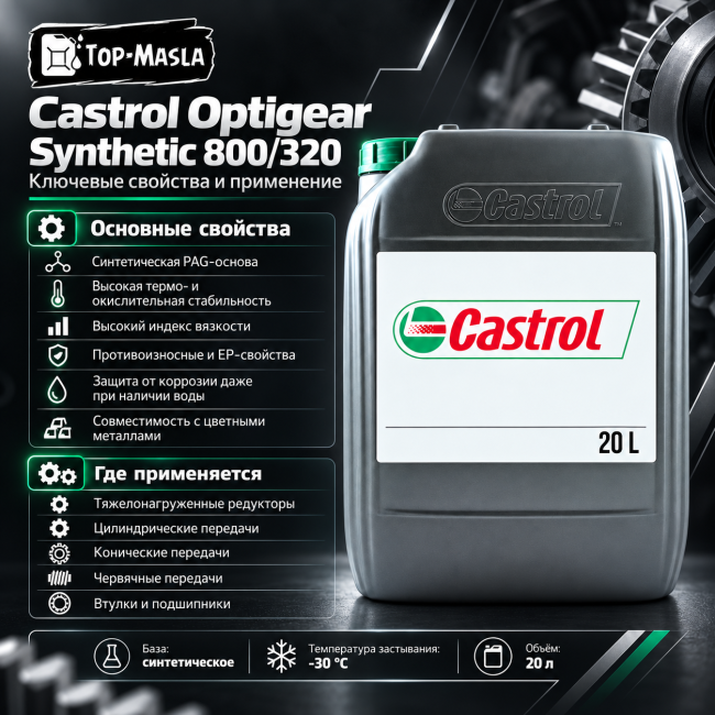 Редукторное масло Castrol Optigear Synthetic 800/320 20л