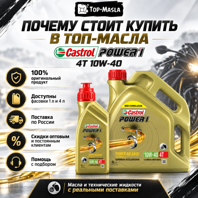 Моторное масло Castrol Power 1 4T 10W-40 