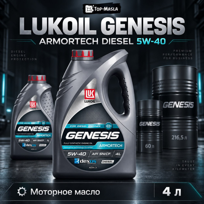 Моторное масло LUKOIL GENESIS ARMORTECH DIESEL 5W-40 Моторное масло LUKOIL GENESIS ARMORTECH DIESEL 5W-40