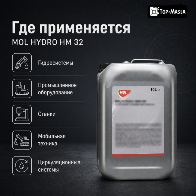 Гидравлическое масло MOL Hydro HM 32 Гидравлическое масло MOL Hydro HM 32