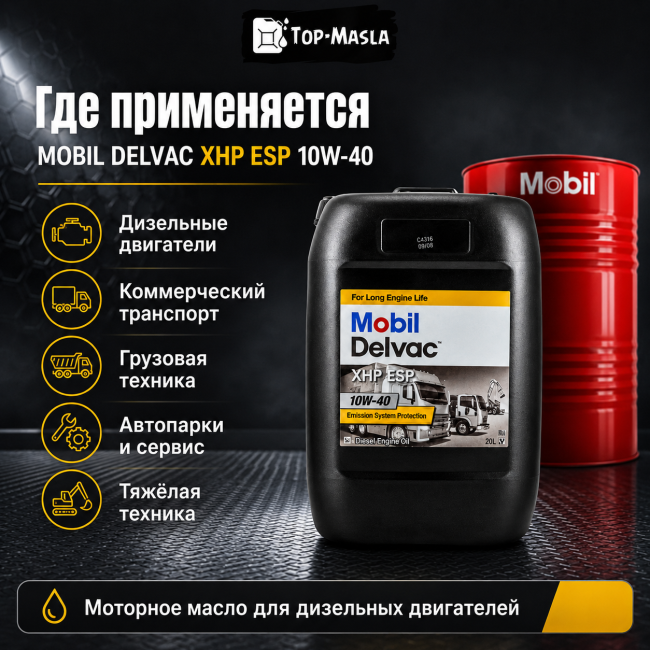 Моторное масло Mobil Delvac XHP ESP 10W-40