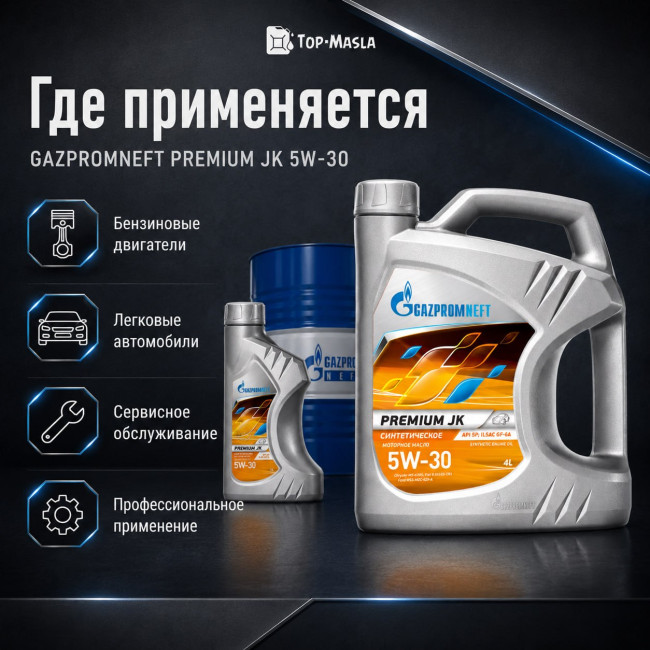 Моторное масло Gazpromneft Premium JK 5W-30 Моторное масло Gazpromneft Premium JK 5W-30