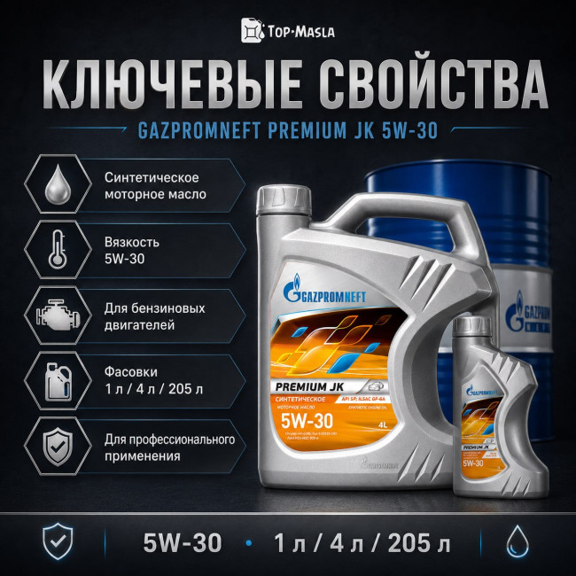 Моторное масло Gazpromneft Premium JK 5W-30 Моторное масло Gazpromneft Premium JK 5W-30