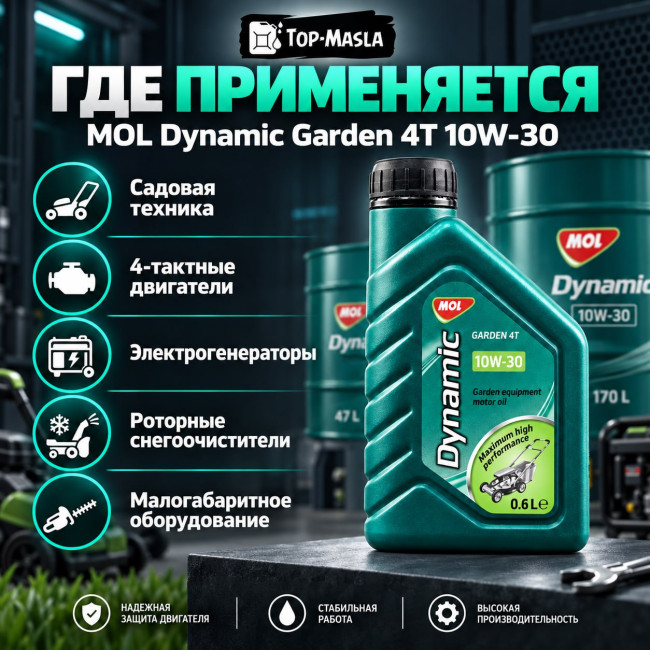 Моторное масло MOL Dynamic Garden 4T 10W-30 Моторное масло MOL Dynamic Garden 4T 10W-30