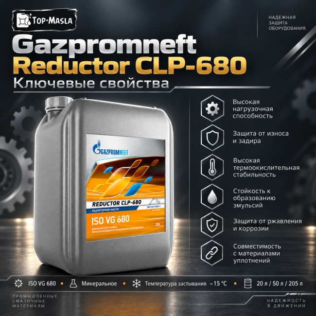 Редукторное масло Gazpromneft Reductor CLP-680